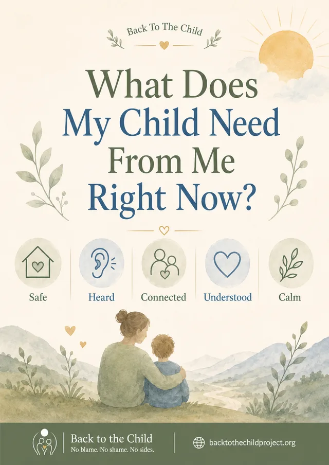 What does my child need from me right now? poster artwork